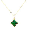 Gold necklace with green pendant
